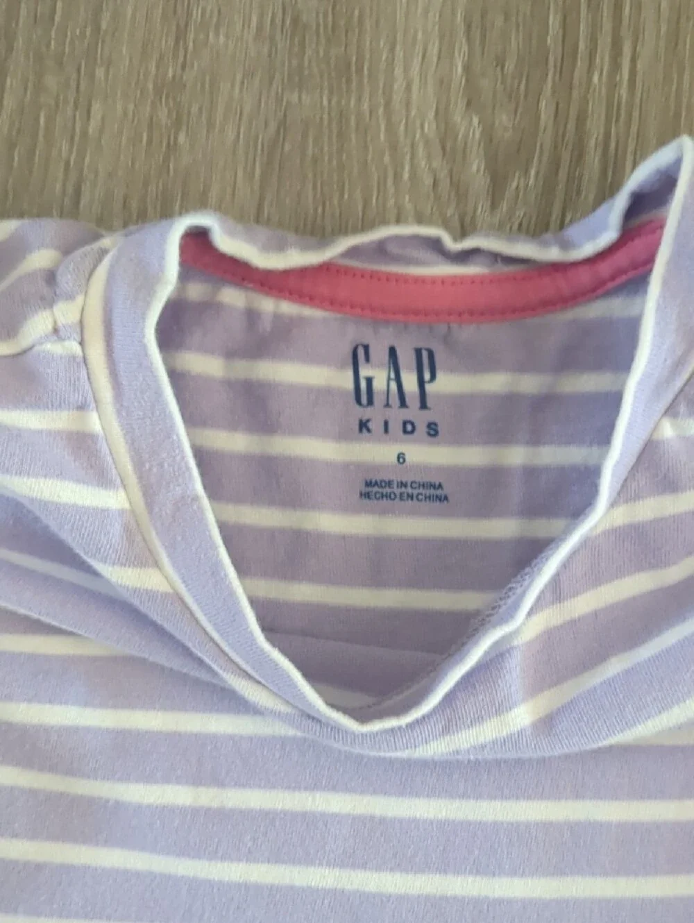 GAP Lavender and White Striped Puff-Sleeve Dress